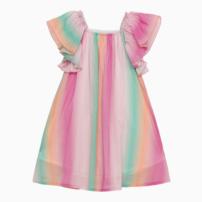 Chloé Multicoloured cotton dress with ruffles