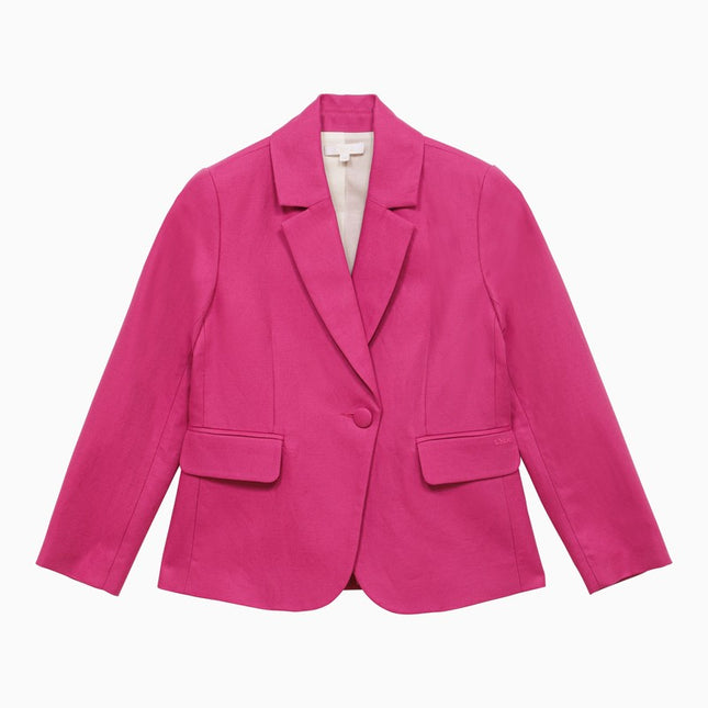 Chloé Pink single-breasted jacket in linen and cotton