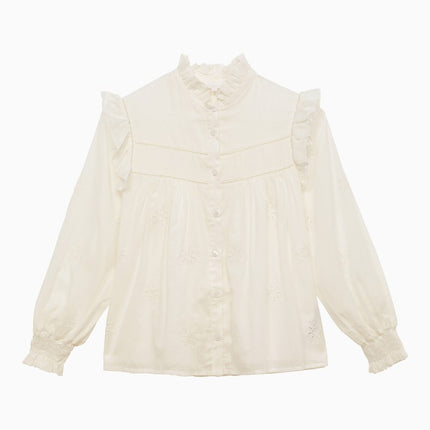 Chloé White cotton shirt with embroidery