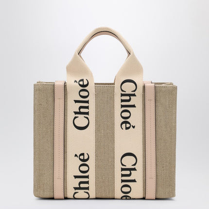 Chloé Woody little bag in beige canvas