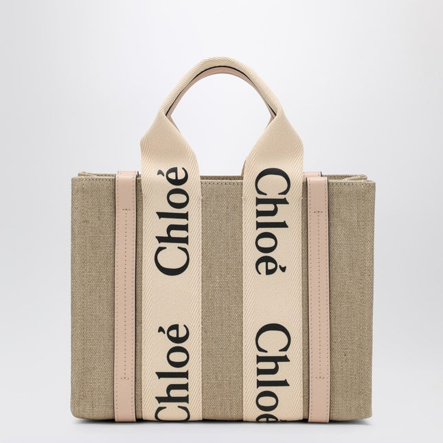 Chloé Woody little bag in beige canvas