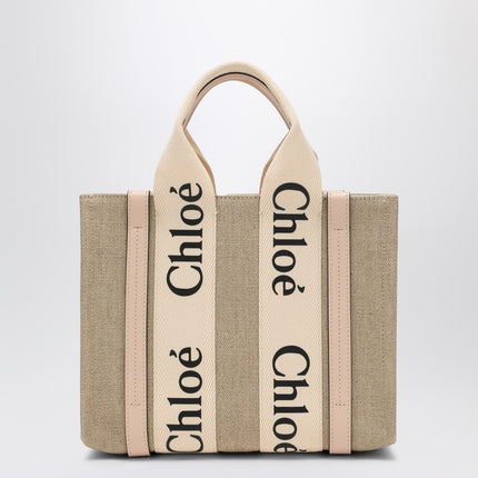Chloé Woody little bag in beige canvas