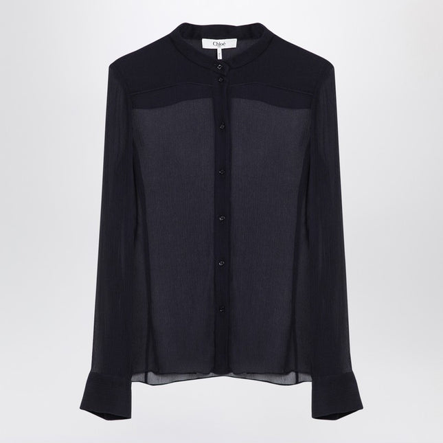 Chloé Transparent blue silk blouse