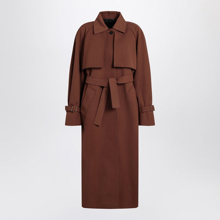 Max Mara Atelier Brown rainproof gabardine trench coat