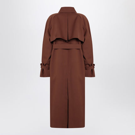 Max Mara Atelier Brown rainproof gabardine trench coat