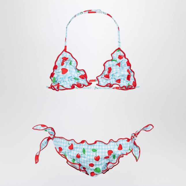 MC2 Saint Barth Cris bikini with Vichy and cherries pattern