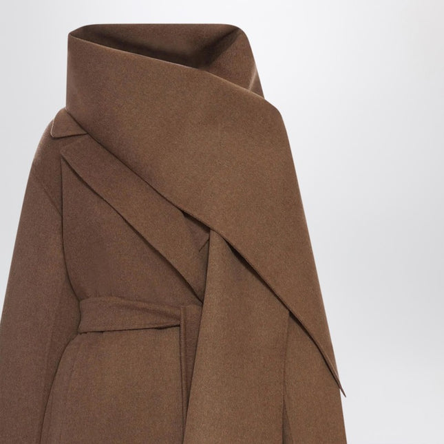 S Max Mara Hazelnut wool wrap coat