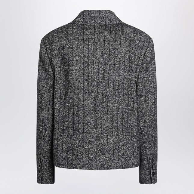 Dolce & Gabbana Dolce&Gabbana Dark grey short oversized striped jacket
