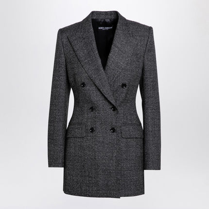 Dolce & Gabbana Dolce&Gabbana Anthracite grey tweed double-breasted jacket