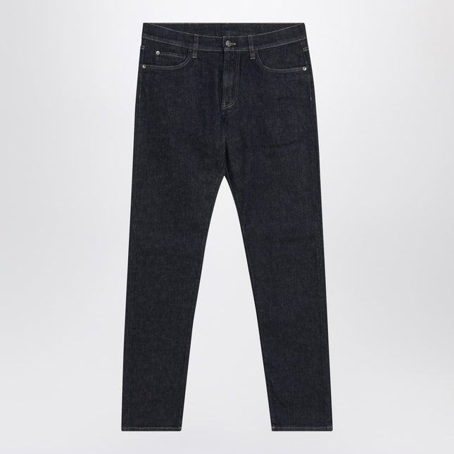Loro Piana Dark Lagoon-coloured Doccio jeans