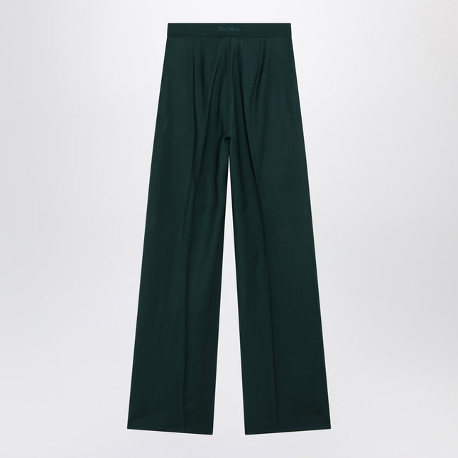 Max Mara Green straight trousers in wool