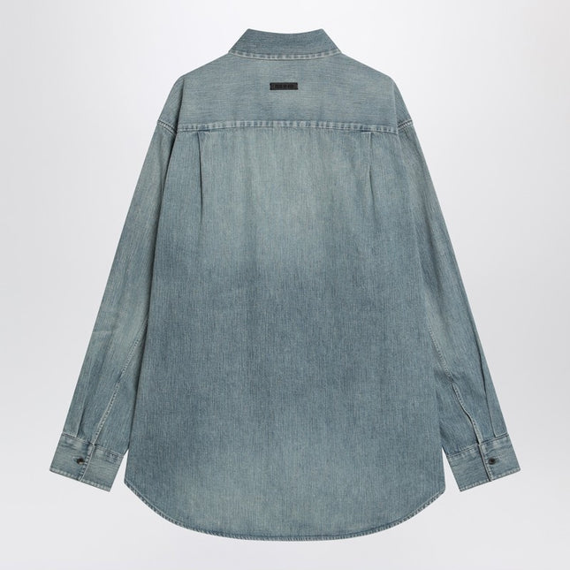 Fear of God Light blue shirt with faded denim effect