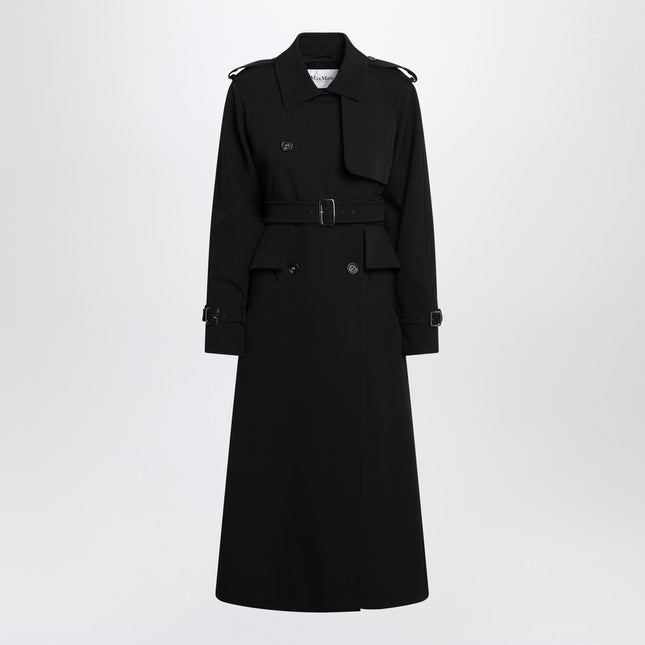 Max Mara Black long trench in sable