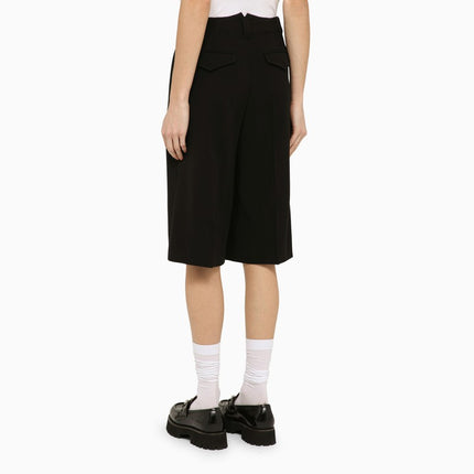 Ami Paris Black wool-blend bermuda shorts