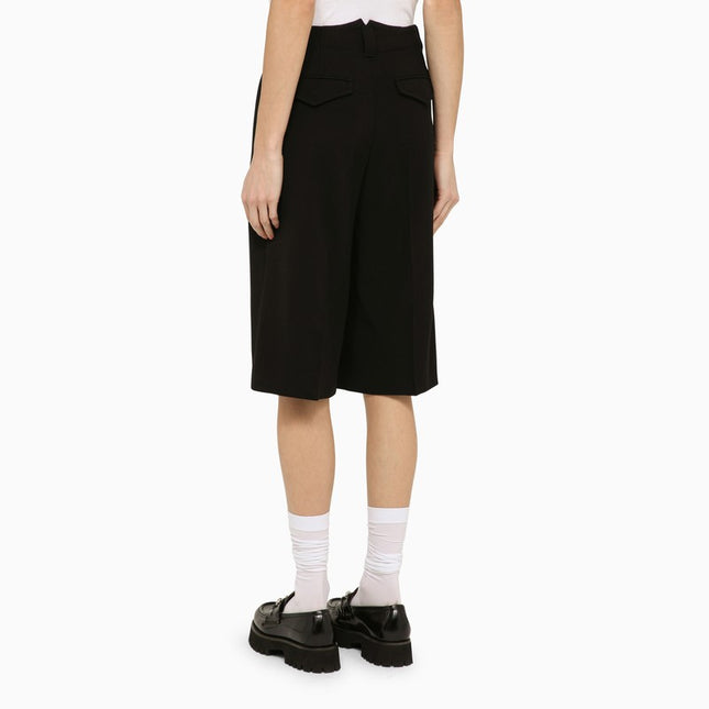 Ami Paris Black wool-blend bermuda shorts