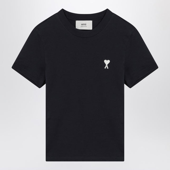 Ami Paris Midnight blue Ami de Coeur cropped T-shirt