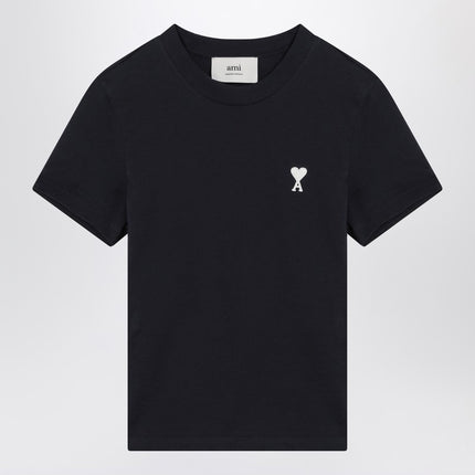 Ami Paris Midnight blue Ami de Coeur cropped T-shirt