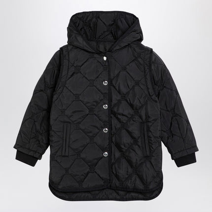 Givenchy Black quilted parka with removable sleeves