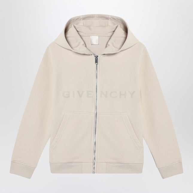 Givenchy Cream-colored zip-up sweatshirt with logo