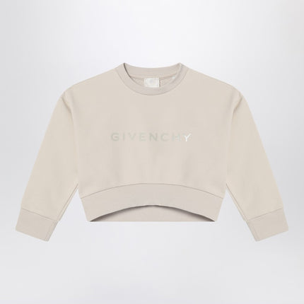 Givenchy Cream-colored cropped sweatshirt with logo