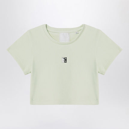 Givenchy Light green ribbed cropped T-shirt