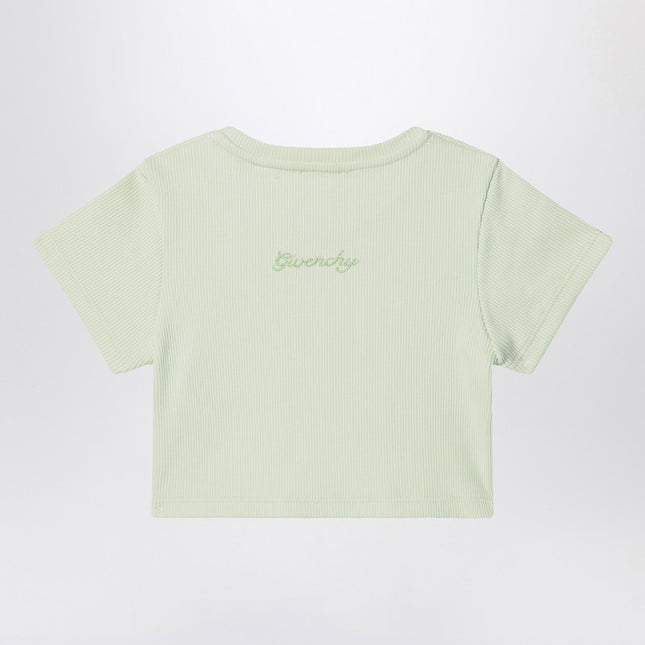Givenchy Light green ribbed cropped T-shirt