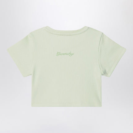 Givenchy Light green ribbed cropped T-shirt
