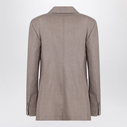 Max Mara Double-breasted cashmere jacket in dove color