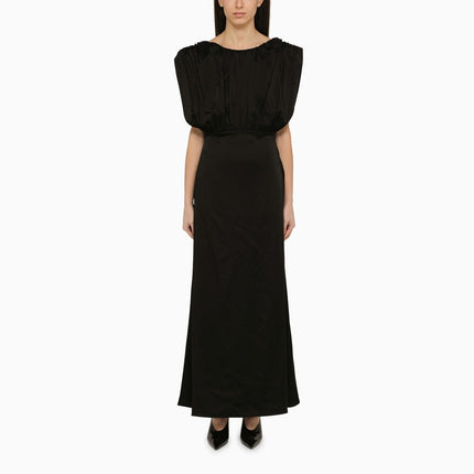 Jil Sander Long dress with black ruffles