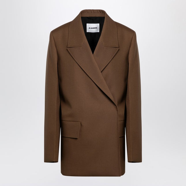 Jil Sander Brown wool double-breasted jacket