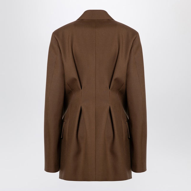 Jil Sander Brown wool double-breasted jacket