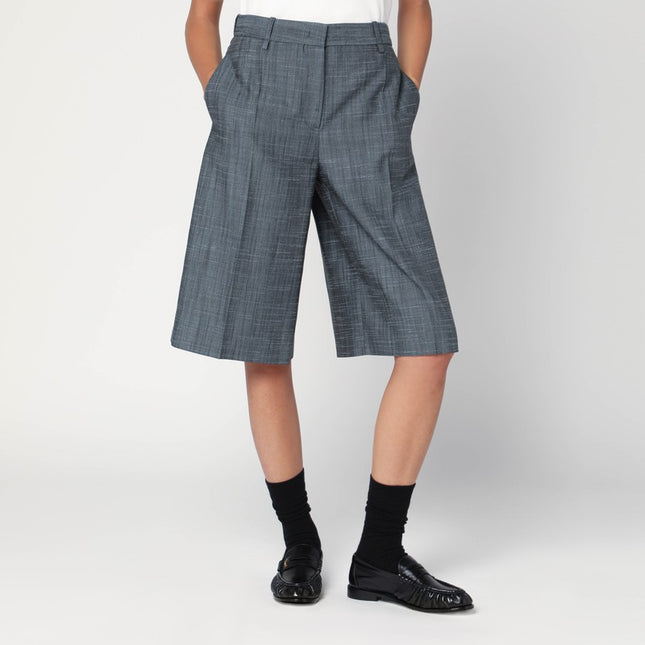 Jil Sander Bermuda in lana dark sky