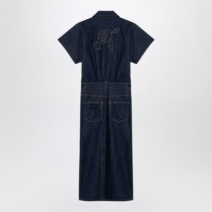 GANNI Blue midi dress in organic denim