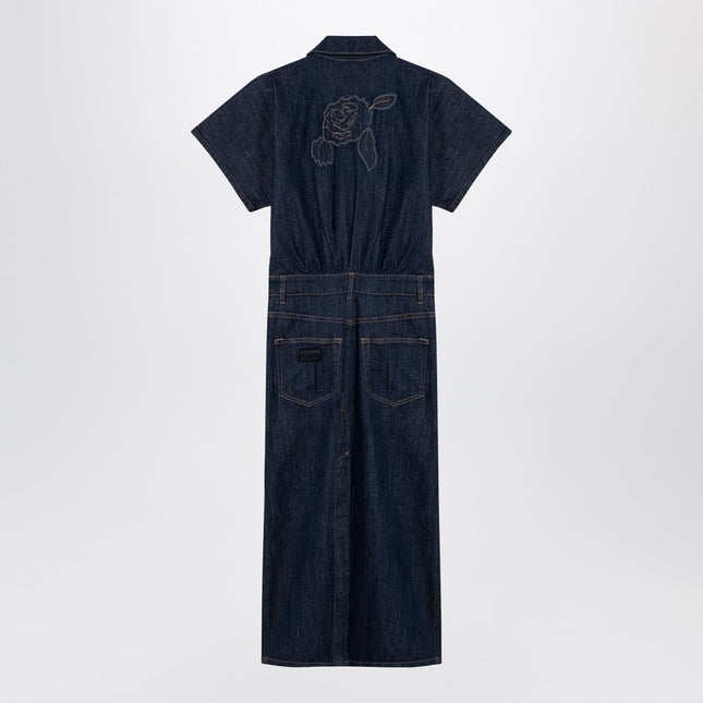 GANNI Blue midi dress in organic denim