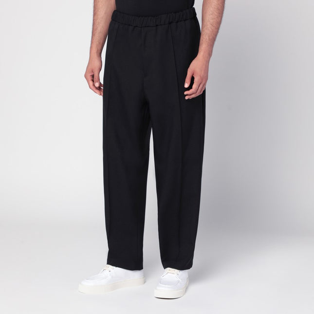 Jil Sander Black technical gabardine trousers