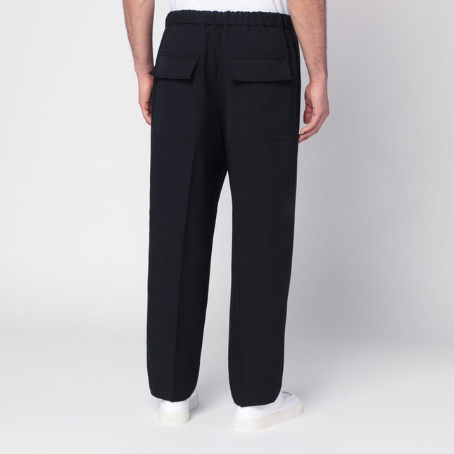 Jil Sander Midnight blue pants in technical gabardine