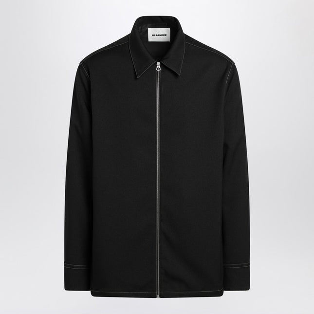 Jil Sander Black zipped shirt jacket