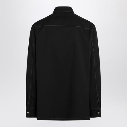 Jil Sander Black zipped shirt jacket