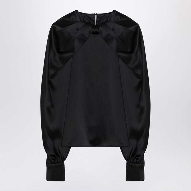 Max Mara Pianoforte Black silk satin blouse