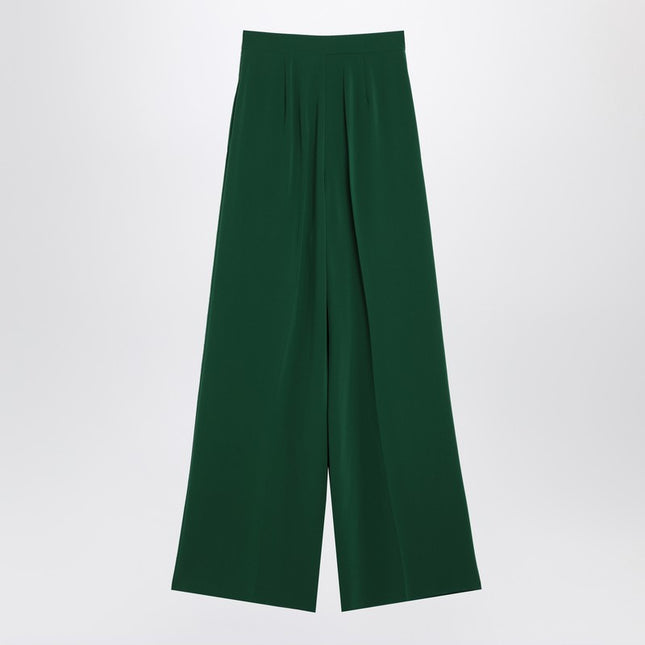 Max Mara Wide emerald green cady trousers