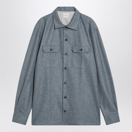 Brunello Cucinelli Shirt grey cloud in wool