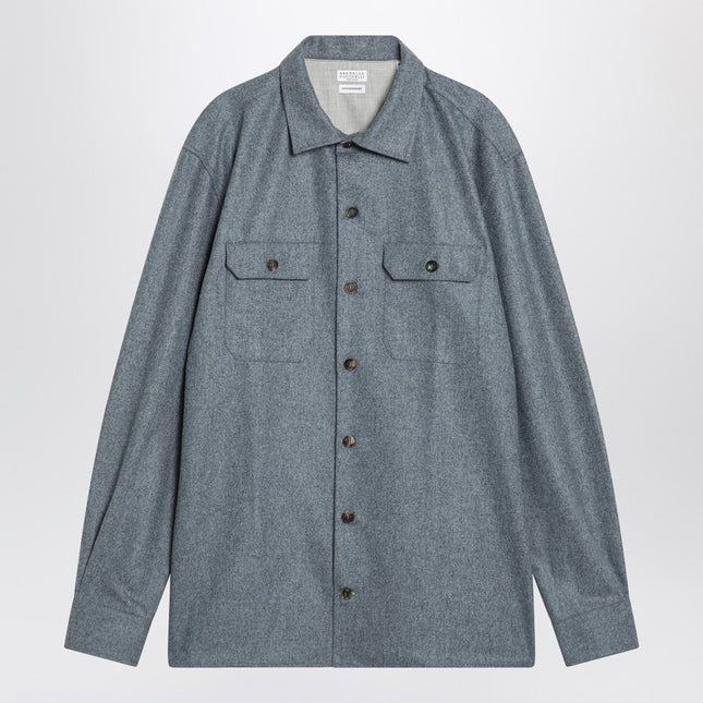Brunello Cucinelli Shirt grey cloud in wool