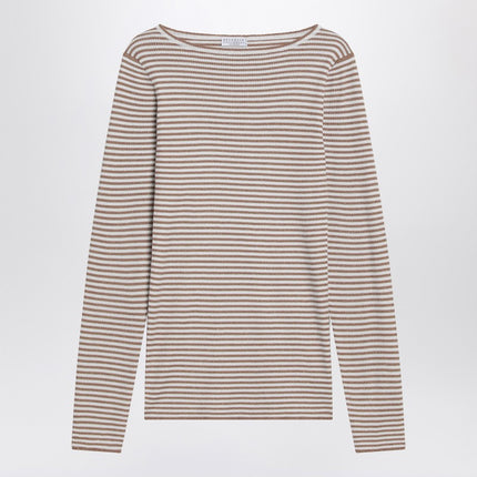 Brunello Cucinelli Sparkling striped sweater in cashmere and silk