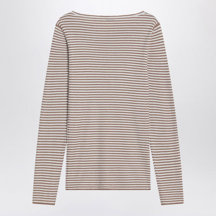Brunello Cucinelli Sparkling striped sweater in cashmere and silk