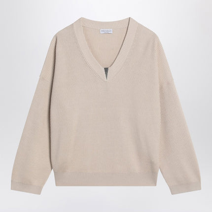 Brunello Cucinelli Butter-coloured cotton sweater