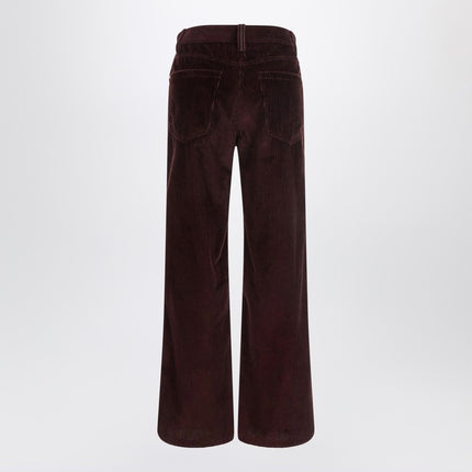 Brunello Cucinelli Wide-leg bordeaux velvet trousers