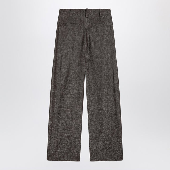 Brunello Cucinelli Wide brown trousers in cotton blend