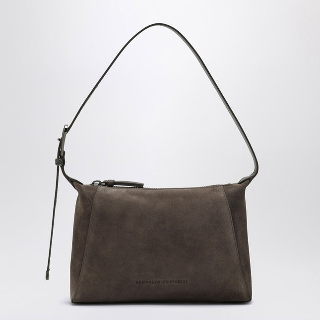 Brunello Cucinelli Brown Suede Bag with Monile