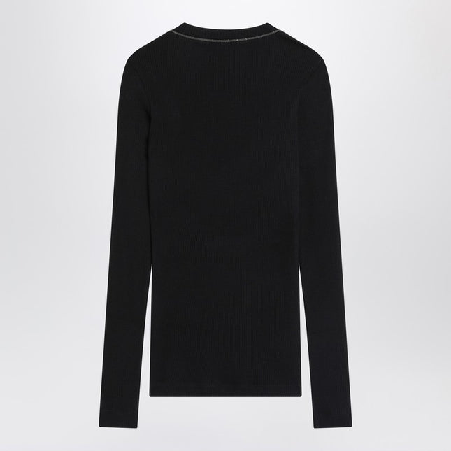 Brunello Cucinelli Blue ribbed wool sweater