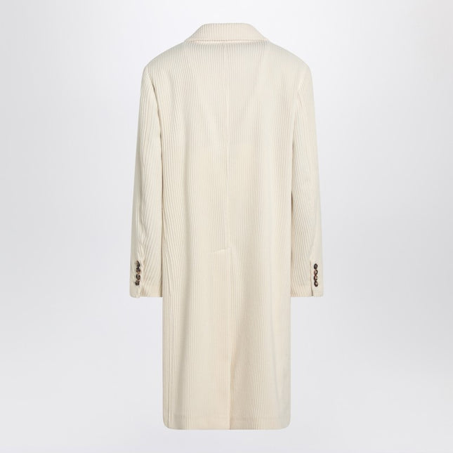 Brunello Cucinelli Ivory corduroy coat